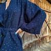 kimono damskie z muślinu granatowego